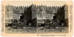 De Damascuspoort, de noordelijke ingang van Jeruzalem, Palestina, 1899 door Underwood and Underwood