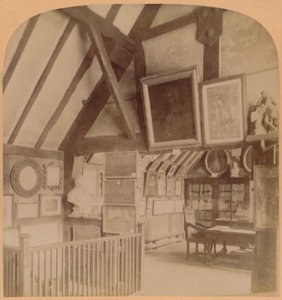 De Bibliotheek in Shakespeares Huis, Stratford-on-Avon, Engeland door Underwood and Underwood