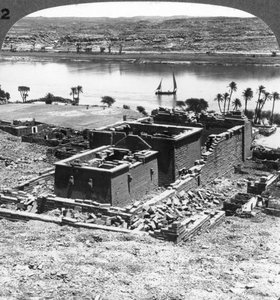 De Nubische tempel van Kalabsheh, Egypte, 1905 door Underwood and Underwood