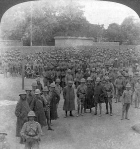 De militaire manoeuvres van Rawalpindi, India, 1906 door Underwood and Underwood