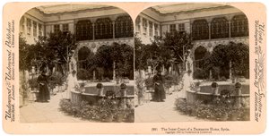 De binnenplaats van een huis in Damascus, Syrië, 1900