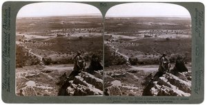 De vlakte van de Jordaan, gezien vanaf de ruïnes van het oude Jericho, Palestina, 1903 door Underwood and Underwood