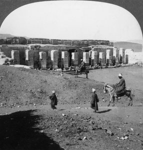De tempel van Sethos I, Abydos, Egypte 1905 door Underwood and Underwood