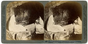 Het graf van Jezus, buiten Jeruzalem, Palestina, 1897 door Underwood and Underwood