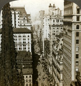 Trinity Church en Broadway, New York, VS door Underwood and Underwood