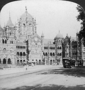Victoria Terminus treinstation, Bombay, India