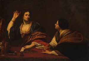 Martha scheldt haar ijdele zuster Maria Magdalena uit door Unidentified