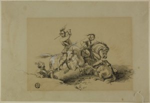 Strijd van de Cavaliers door Unknown