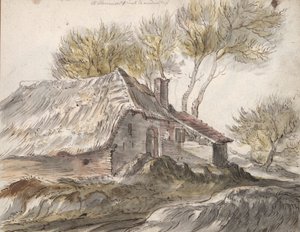 Cottage (recto); Schuur (verso) door Unknown