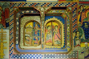 Debre Sina Maryam Kerk, Gorgora, Lake Tana, Ethiopië, Afrika door Unknown