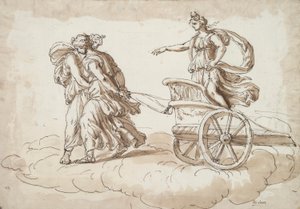 Diana in een Wagen Getrokken door Twee Vrouwen