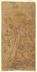 Heilige Familie en Heilige (Geboorte van de Maagd), in Rome, S.Giovanni in Fonte door Unknown