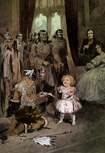 Infant Edward VII speelt met Ojibwe-hoofden door Unknown