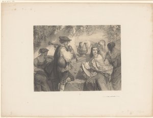 Italiaanse muzikanten bij een doodskist door Unknown