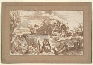 Landschap met boerderij