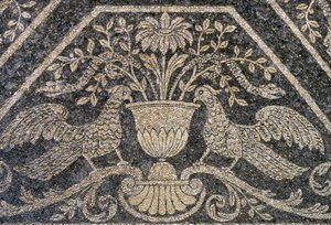 Mozaïek en wanddecoraties, Nymphaeum bij Villa Litta Visconti Borromeo Arese, Lainate, Lombardije, Italië door Unknown