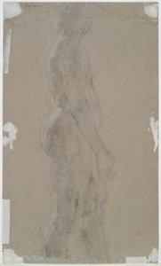 Naakte man (recto); Mannelijke figuur in profiel (verso) door Unknown