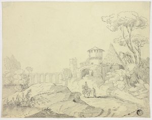 Buitenkant van Porta Metella, Rome