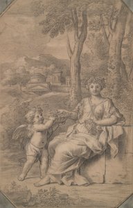 Portret van een vrouw als Flora