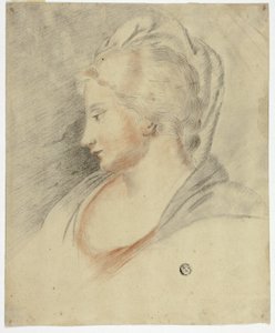 Profiel Portret van een vrouw door Unknown