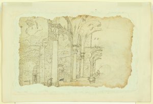 Ruïnes van de Thermen van Diocletianus (recto); Een ander zicht op hetzelfde onderwerp (verso)