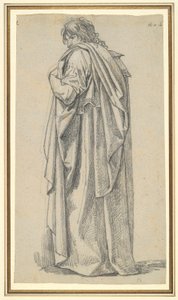 Studie van een man in een Romeinse cape door Unknown