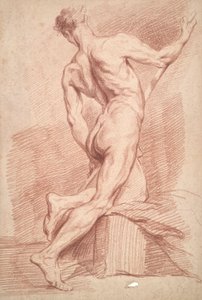 Studie van naakte man door Unknown