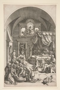 De geboorte van Johannes de Doper door Unknown