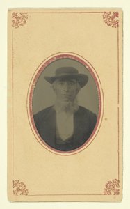 Zonder titel (Portret van een bebaarde man met hoed) door Unknown