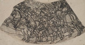Krijgers te paard door Unknown