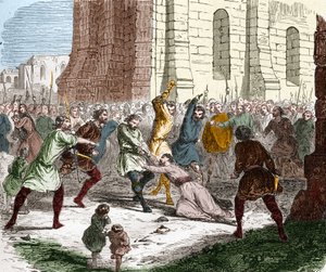 De gemeente van de stad Laon tegen de onderdrukking van bisschop Gaudry door Unknown artist