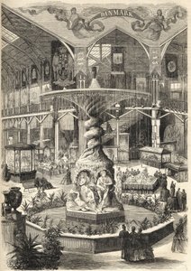 1866 Stockholm Expo - kunst- en industriële kunsttentoonstelling - Stockholmsutställningen 1866 - Stockholm - Grote Tentoonstelling van Schone Kunsten en Industrie - De Grote Nef - Fontaine Molin
