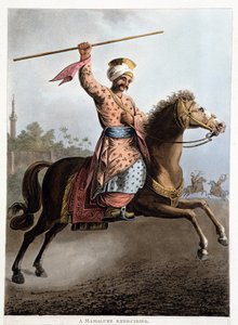 Een Mameluk op zijn paard - in "Gezichten in Egypte, Palestina en andere delen van het Ottomaanse Rijk" door Unknown artist