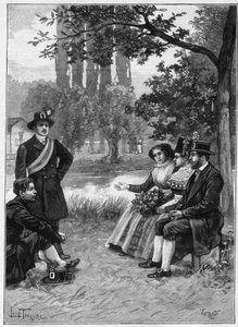 Een zondag bij de Wenden - gravure 1897 - Wenden