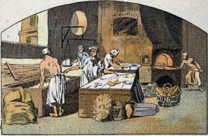 Een bakkerij in de 18e eeuw. door Unknown artist