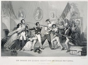 Een lijfwacht gered door een nationale garde (29 juli 1830) - in 