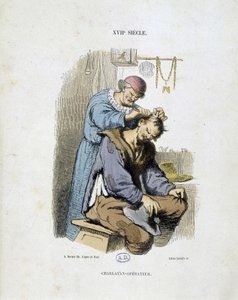 Een kwakzalver - uit een 17e-eeuwse gravure door Unknown artist