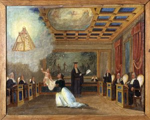 Een kind voor de rechtbank gebracht - ex-voto van Notre Dame de Laghet door Unknown artist