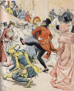 Een kostuumbal in de 19e eeuw. Illustratie van Adrien Marie - in 