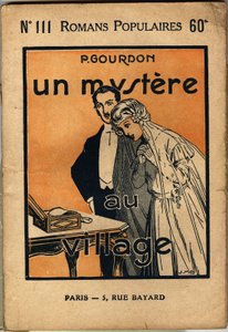 Een stel jonge bruiden ontdekt een brief die de vrouw blij maakt, maar de man enorm verrast. Omslagillustratie voor de populaire roman "Un mystere au village" van P. Gourdon, editie bonne presse, Parijs 1923. Selva collectie. door Unknown Artist