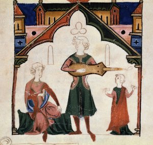 Een groep dichters en muzikanten (miniatuur) door Unknown artist