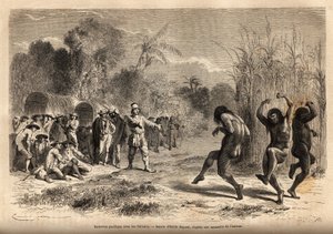 Een vreedzaam gesprek tussen de expeditie van de auteur en enkele Siriniris-indianen, aangetrokken door de mogelijkheid om jachtvoorwerpen te ruilen voor ijzerwaren door Unknown artist