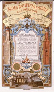 Reclame voor geurwater: water tegen citroenmelisse pest. Chromolithografie van 1895 door Unknown artist