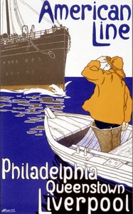 Reclameposter voor de American Line 