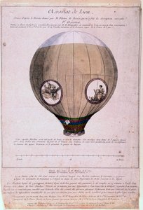 Aerostat de Lyon gebouwd naar een model van de gebroeders Montgolfière (Joseph en Etienne), circa 1783