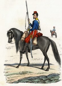 Afrikaanse jager te paard, regiment gevormd in 1831 en aanwezig in Algerije in 1832. In 