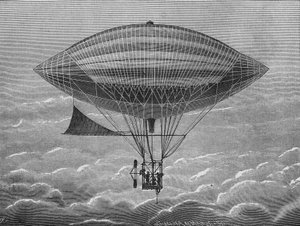 Luchtschip elektrisch aerostaat van de broers Gaston en Albert Tissandier. In 