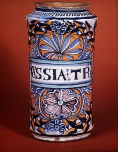 Albarello: apotheekvaas, faience door Unknown artist