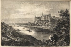 Kasteel Albrechtsburg - Saksen - Duitsland - Het kasteel van Albrechtsburg in het land Saksen in Duitsland - gravure - 1866 door Unknown artist