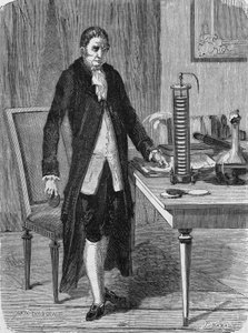 Alexander (Alessandro) Volta bouwde in december 1799 de elektrische motor (of batterij). In “Album de la Science”, Éditions Jouvet